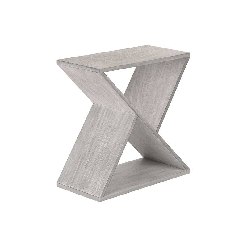 Accent Table, Side, End, Nightstand, Narrow, Small, Bedroom, Living Room, Lamp, Grey Veneer, Contemporary