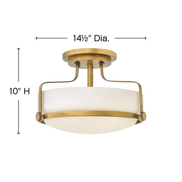 Hinkley Harper 3-Light Semi-Flush Mount in Heritage Brass - Medium
