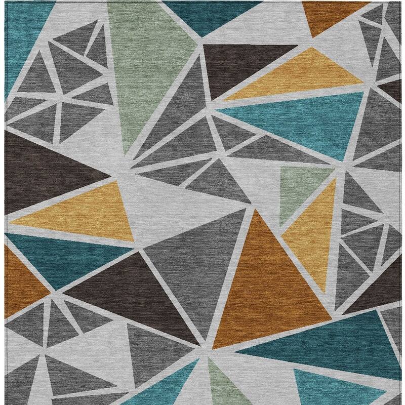 HomeRoots Geometric Transitional Rectangle Outdoor Rug