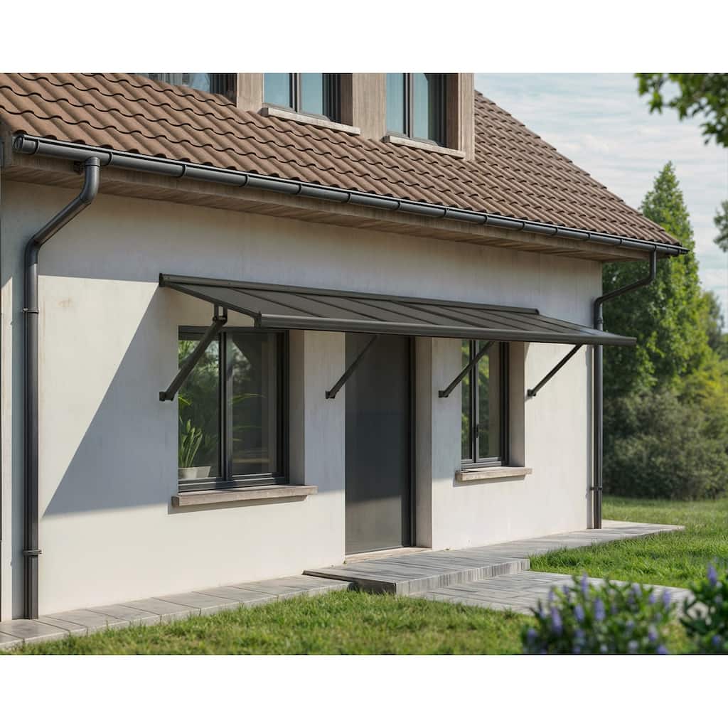 Canopia Augustine 3 ft. Black/Gray Door and Window Awning