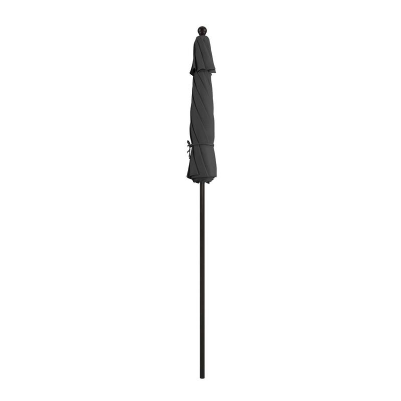 California Umbrella 7.5' Rd.. Aluminum Frame, Fiberglass Rib Market Umbrella, Push Open, Bronze Finish, Olefin Fabric