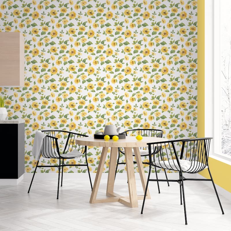 Galerie Wallcoverings Just Kitchens Sunflower Trail Vinyl on Non-woven Matte Wallpaper Roll