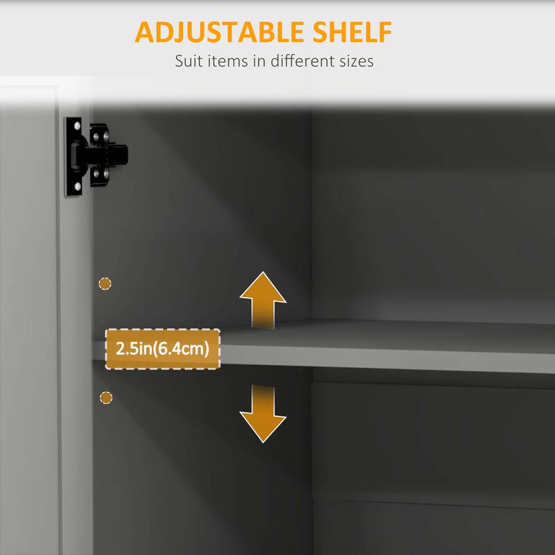 Grey-Silver MDF Kitchen Island Cart with Stainless Steel Top and Wheels - 50.5" W x 18" D x 36" H