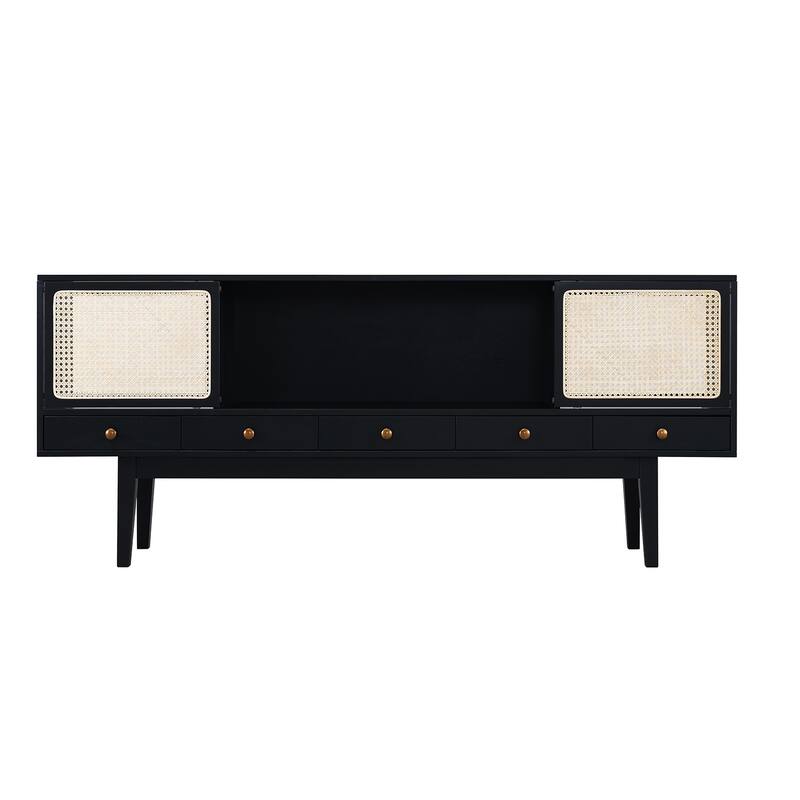 SEI Furniture Mid-century Modern TV Stand Media Console for TV's up to 68"