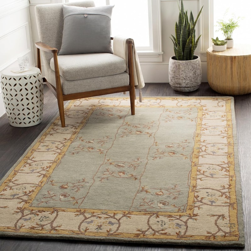 Livabliss Transitional Caesar Border Area Rug - 7'6" x 9'6" - Green/Beige