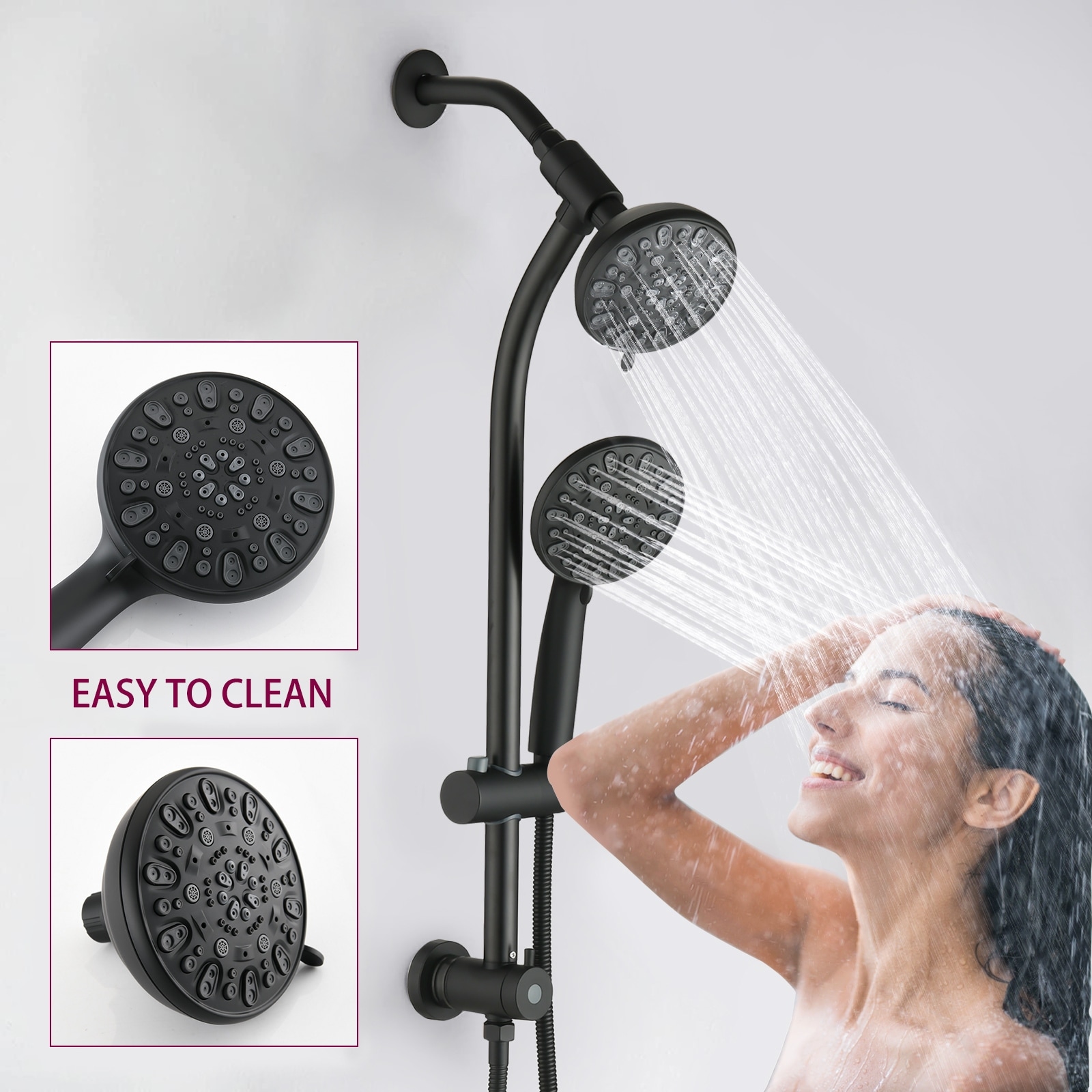 PROOX PRAE103ORB 5-Spray 8 in. Round Shower System Kit with Hand Shower and Adjustable Slide Bar Soap Dish in Oil Rubbed Bronze