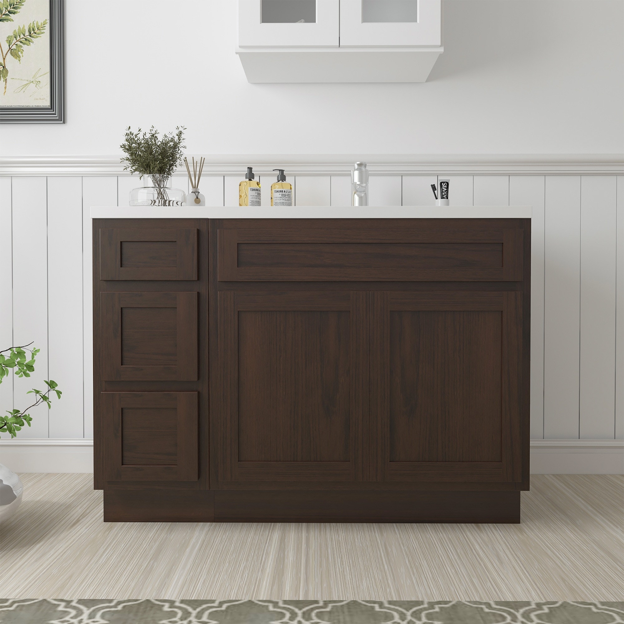 Vanity Art Montclair 42" Oak Freestanding Bathroom Vanity Cabinet without Top
