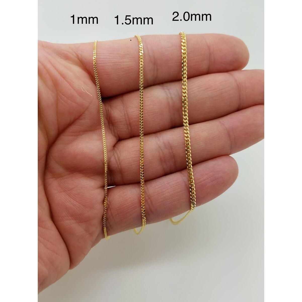 Real 14k Solid Yellow Gold Cuban Link Miami Chain Necklace 2MM 22/" inch 2 MM