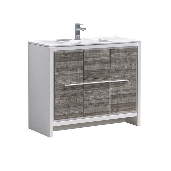Fresca FCB8140-I Senza 40" Single Vanity Set with Wood Cabinet and Ceramic Vanity Top