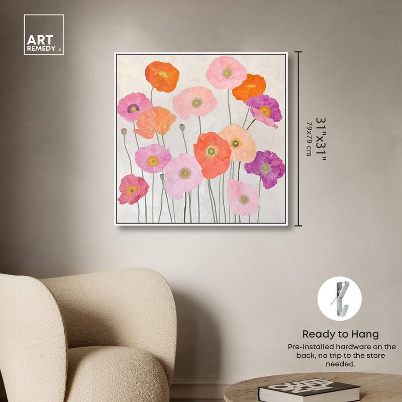 Sunset Poppy Chorus I Canvas by Art Remedy