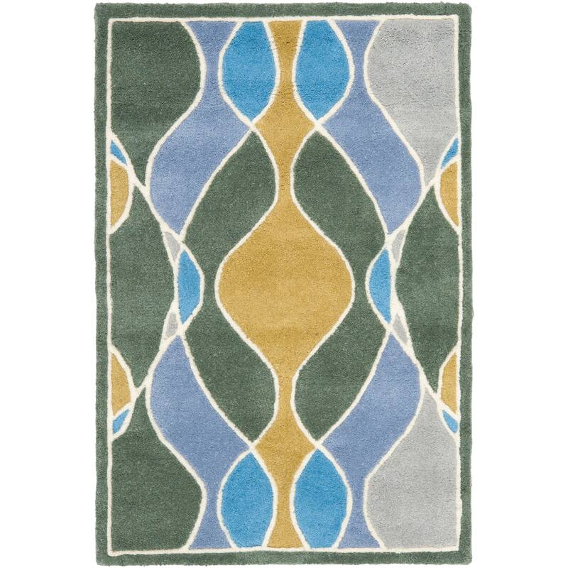 SAFAVIEH Handmade Soho Hailey N.Z. Wool Rug - 2' x 3' - Grey/Multi
