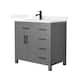 Option Dark Gray / White Quartz Top / Matte Black