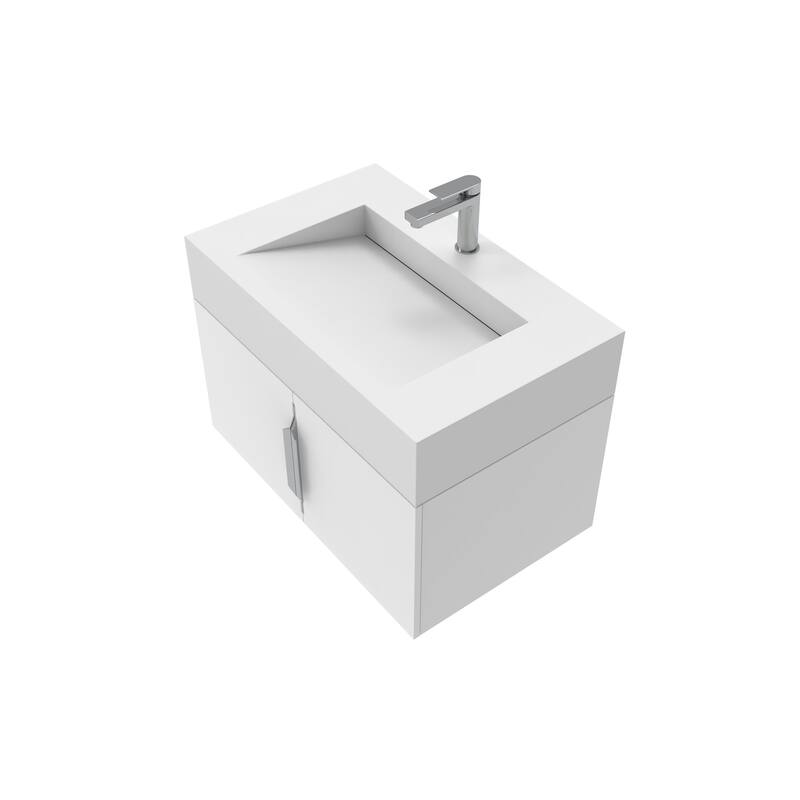Nile 30-Inch Wall Mounted Bathroom Vanity Set w/ White Top
