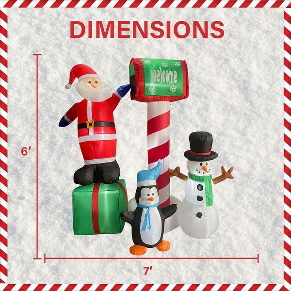 Fraser Hill Farm Welcome Christmas Mailbox with Christmas inflatables