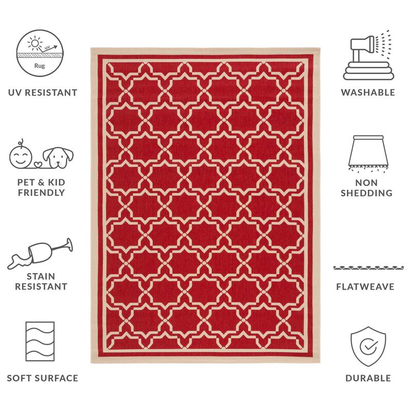 SAFAVIEH Courtyard Thomasina Indoor/ Outdoor Waterproof Patio Backyard Rug