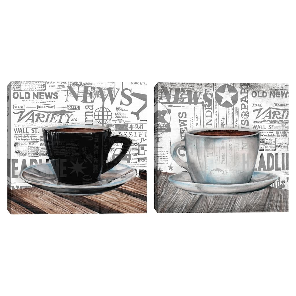 Coffee News 1, Coffee News 3 by Donna Lee Canvas Art Prints