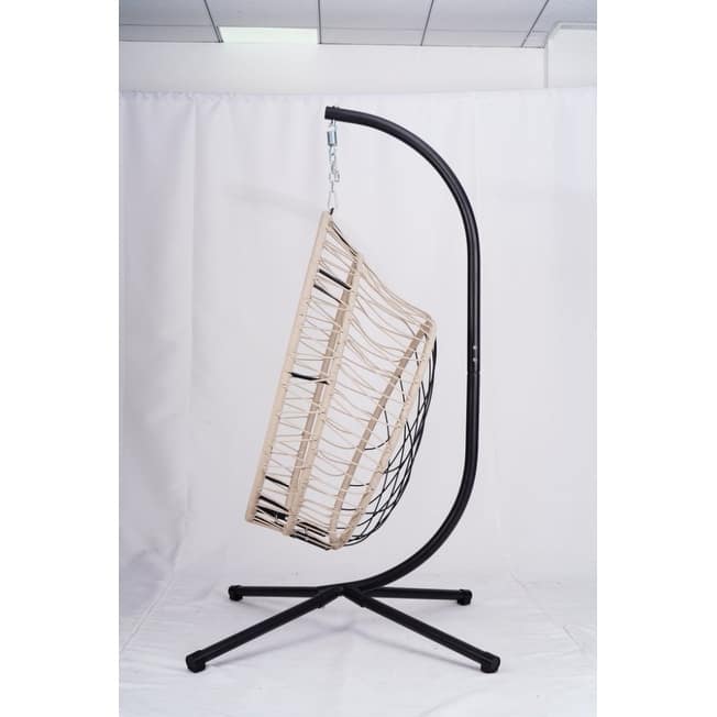 HDPE Egg Hanging Chair with Stand - 350lb Capacity Outdoor/Indoor Swing Chair