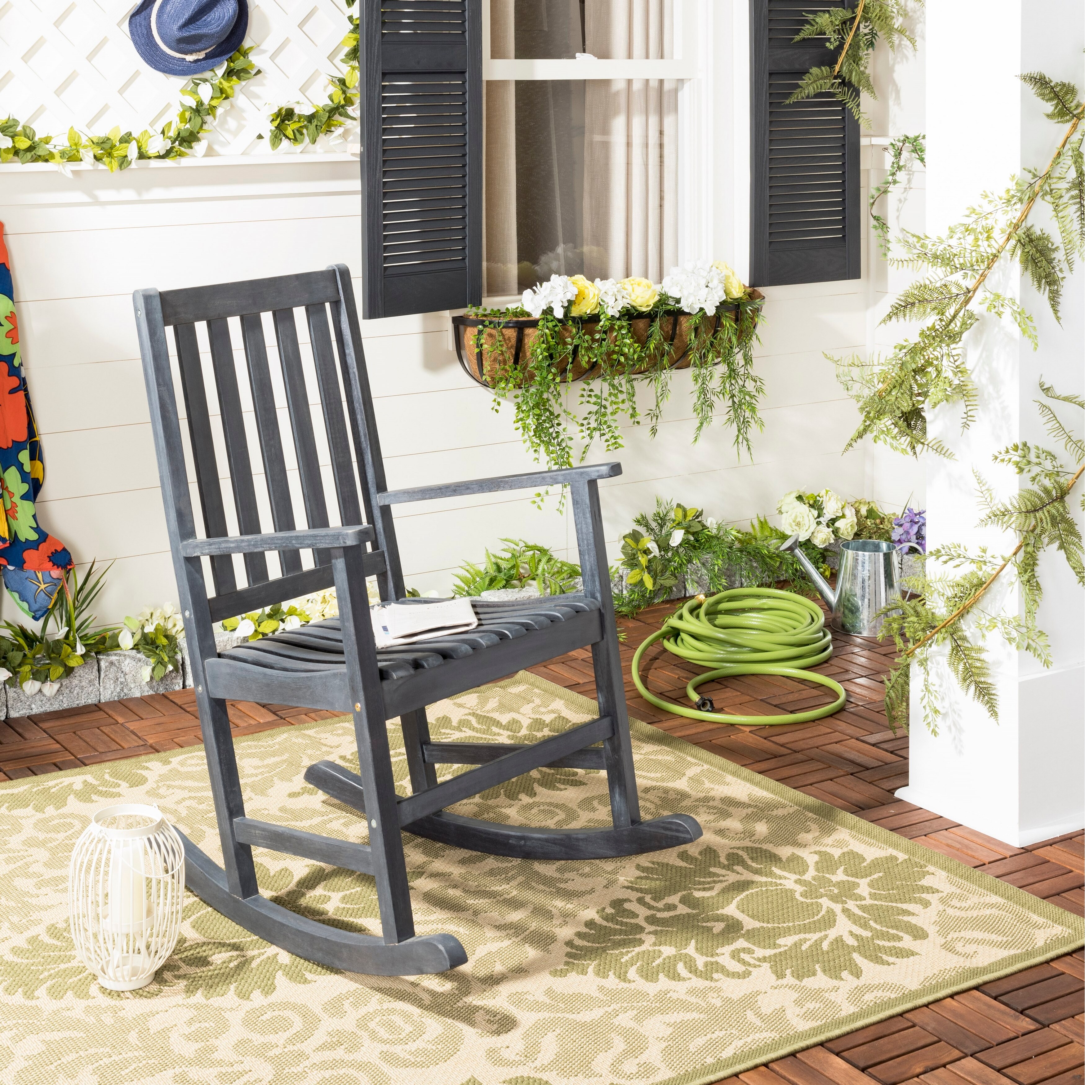 dark gray rocking chair