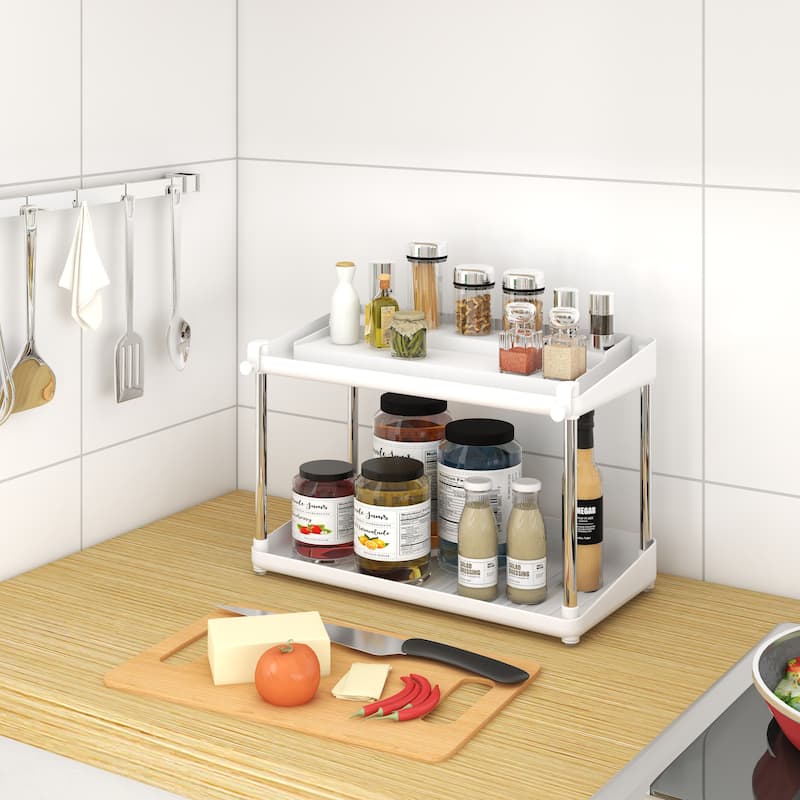 Two Tier Shelf Spice Rack Organizer