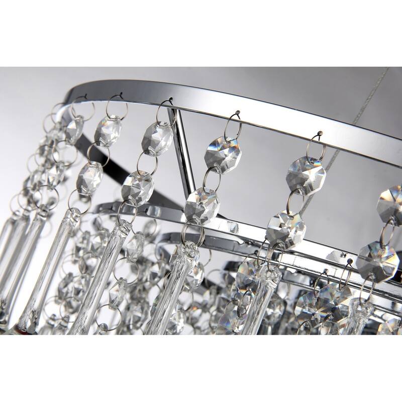 Chrome 5-Light Cascading Crystal Chandelier