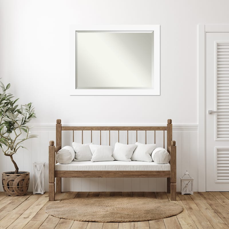 Basic Beveled Wood Framed Wall Mirror