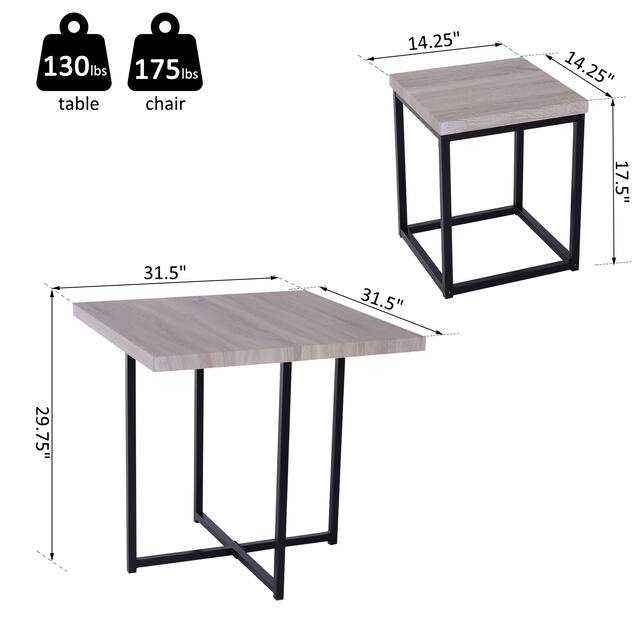 Porch & Den Penn Wood Steel Compact 5-piece Dining Table Set
