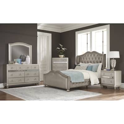 Isabella Metallic 3-piece Bedroom Set with Dresser and Mirror