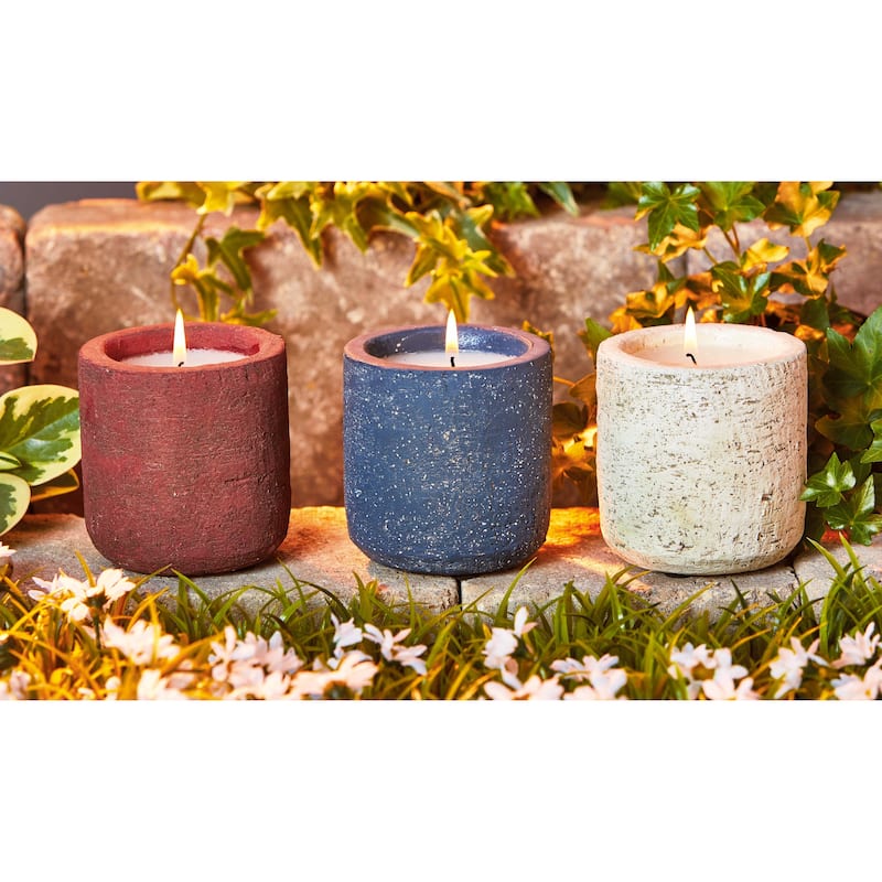 Rocca Citronella Candle - Cayenne Red Jar Candle for Spring & Summer, 12hr Burn Time, 3.54" H x 3.35" W