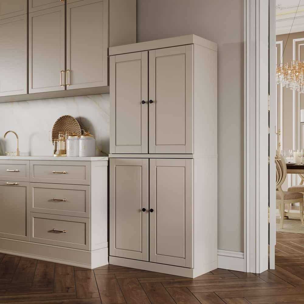 Palace Imports 100% Solid Wood Pantry Cabinet, Raised Panel Doors, Adjustable Shelves, 32" Wide, 71.5" Tall - 32" x 71.5"