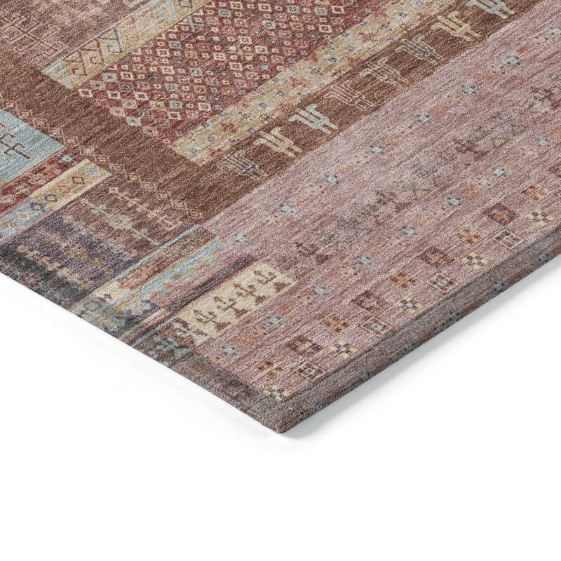Machine Washable Indoor/Outdoor Global Kilim Chantille Rug