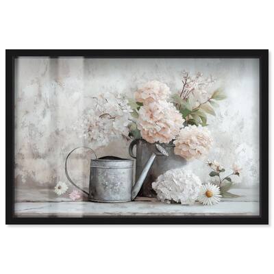 Can and White Blooms Shadowbox by Art Remedy