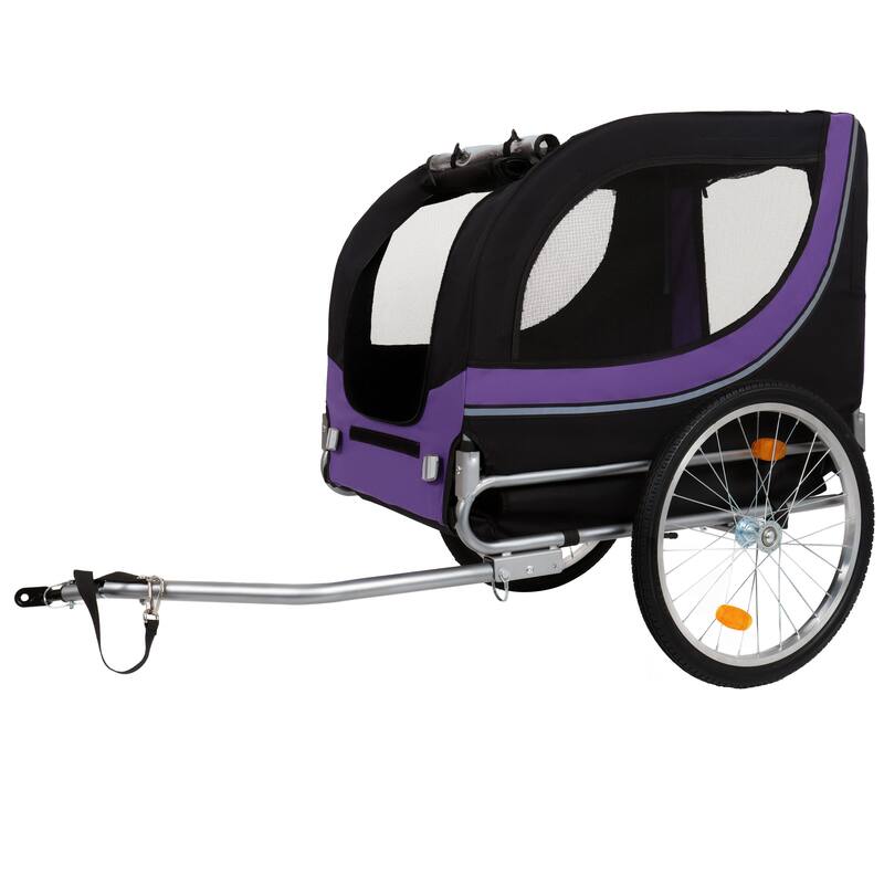 Large Folding Bike Trailer For Dogs - 66lb Capacity All-Terrain Pet Carrier, Durable Steel Frame For Cycling