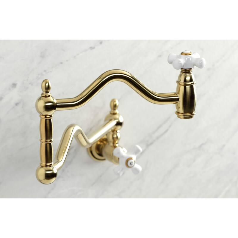 Kingston Brass Heritage Wall Mounted Pot Filler Faucet
