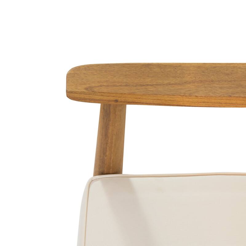 Acacia Wood Outdoor Club Chair w/Thick Cushion, Teak Finish Patio Seat