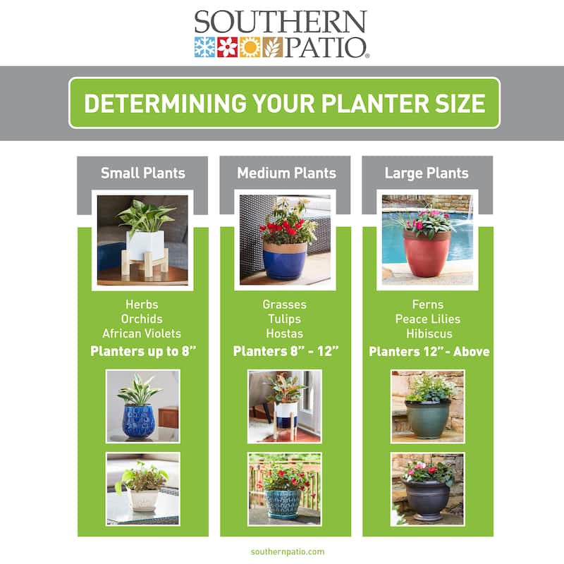 Southern Patio Ana Solid Gray Ceramic Planter