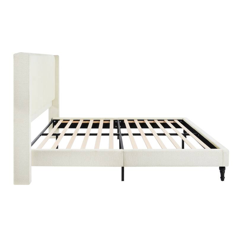 Queen Size Bed Frame with 55.5"High Back Upholstered Headboard