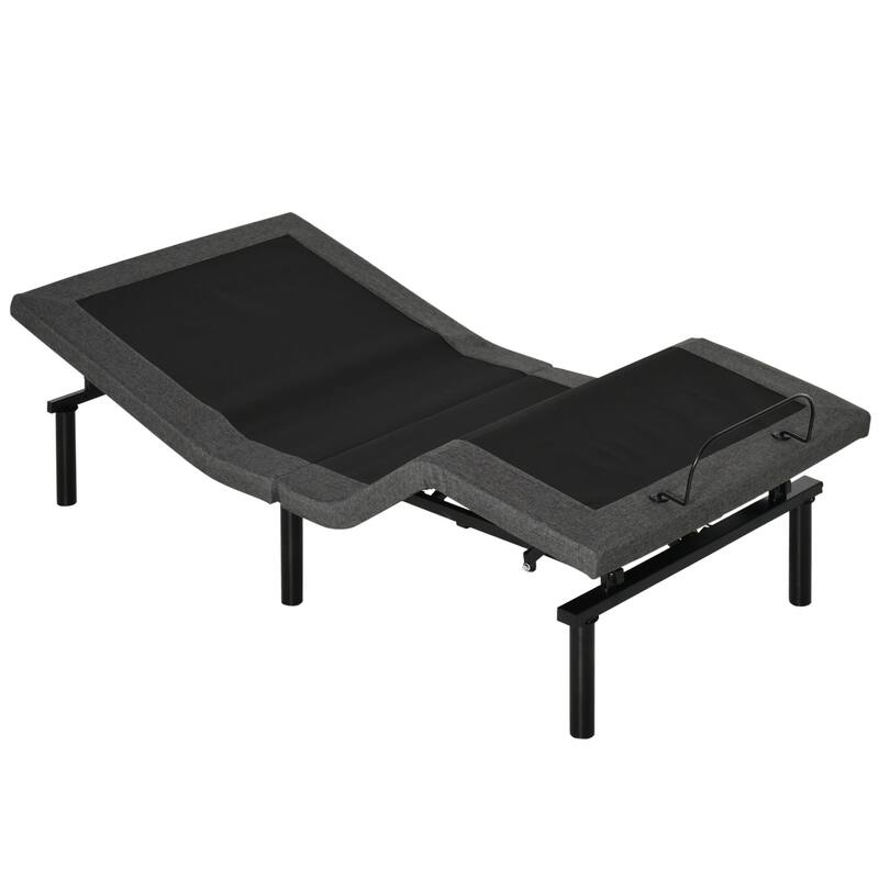 HOMCOM Ergonomic 35" x 79" Adjustable Bed Base, Zero Gravity Base for Stress Management w/Head and Foot Incline Grey