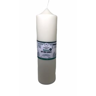 9" White Unscented Handmade Pillar Candle