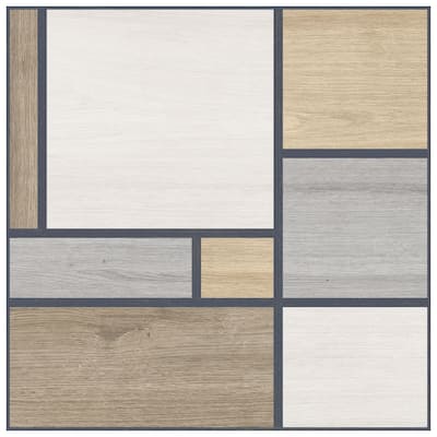 Merola Tile Llama Mondrian 25-5/8" x 25-5/8" Porcelain Floor and Wall Tile