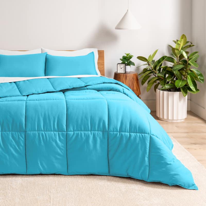 Bare Home Hypoallergenic Down Alternative Comforter Set - Queen - Aqua