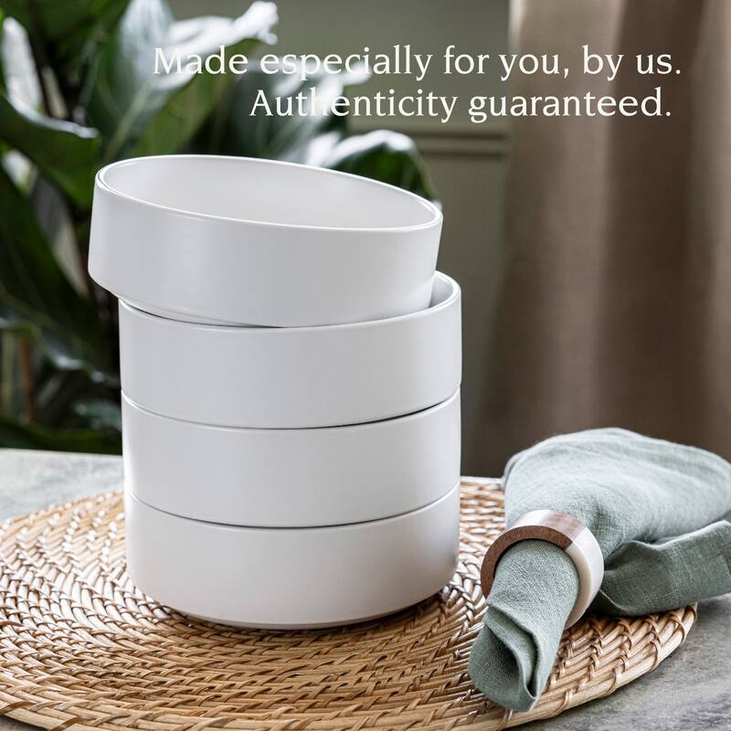 over&back Stackable 25oz Semi-Matte Stoneware Cereal Bowls