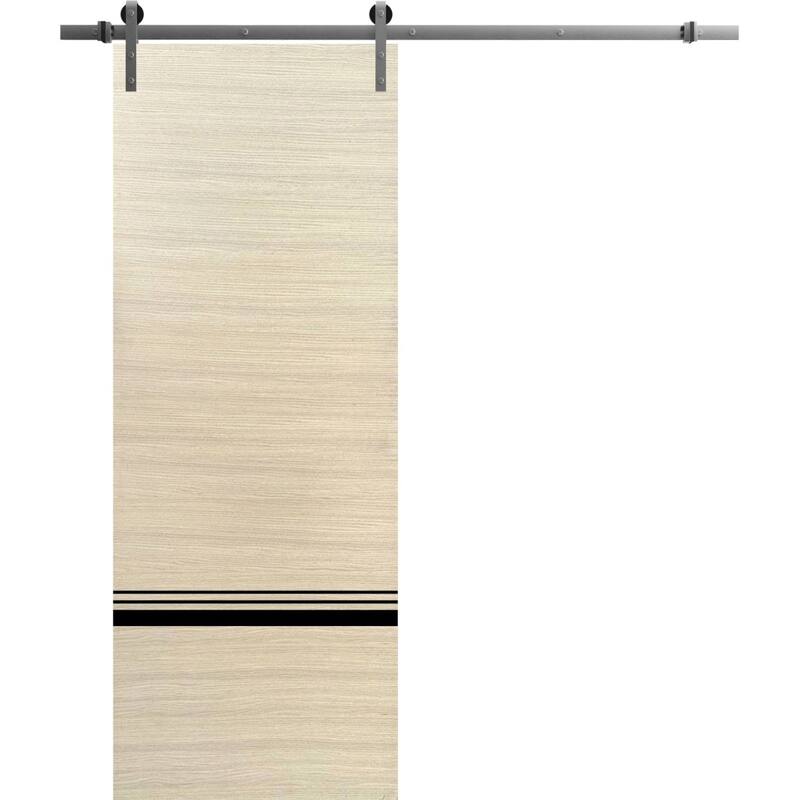 Sturdy Barn Door 18 x 80 Planum 0012 Natural Veneer with 6.6FT - 42" x 80"