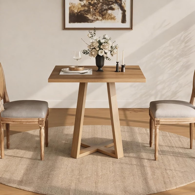 31.5" Square Dining Table for 2-4 People, Wooden Kitchen Table