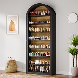 Tall Shoe Storage Cabinet, Freestanding Shoe Organizer