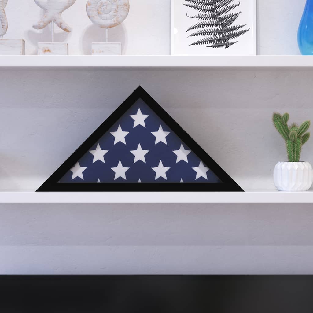 Solid Wood Display Case for 9.5 x 5 Veterans Flag