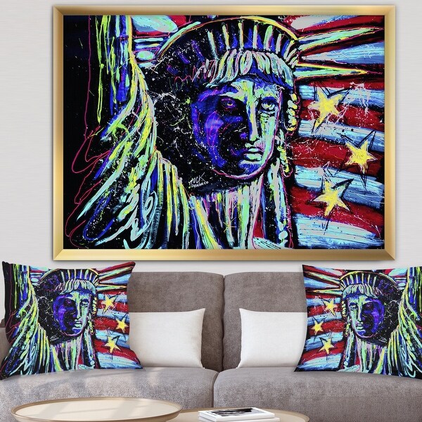 Designart 'Liberty For Prints 001 Touched Neon' Modern & Contemporary Framed Art Print. Opens flyout.