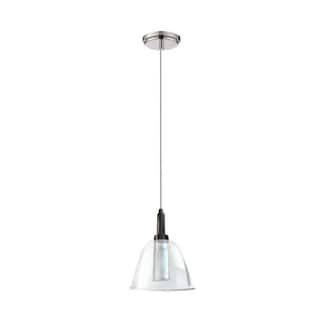 1 Light Mini Pendant Chrome Finish with Clear Glass - 8.5" x 5.5" x 5.5" - 8.5" x 5.5" x 5.5"