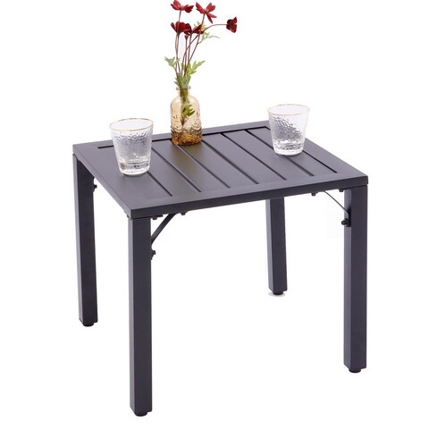 19 in. x 19 in. x 17 in. Metal Patio Side Table Coffee Table