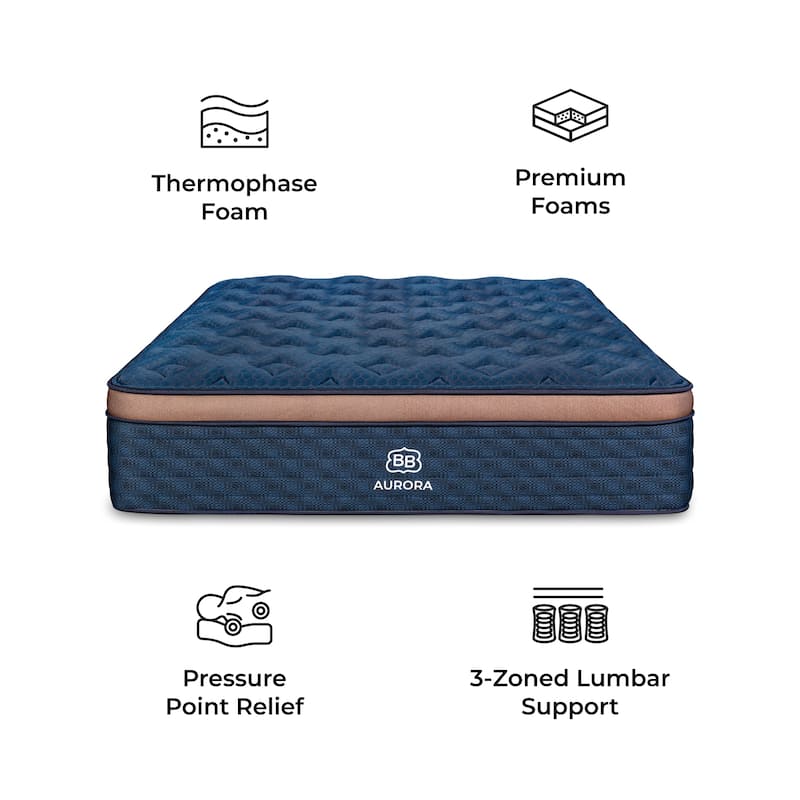 Brooklyn Bedding Aurora Luxe Cooling Mattress with Pillowtop