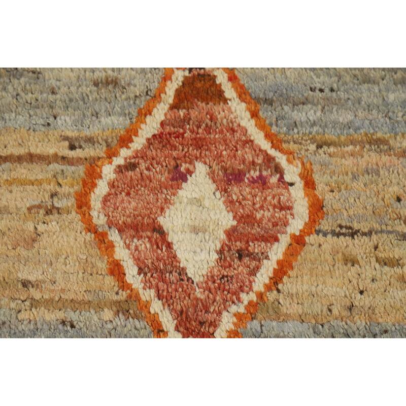 Tribal Moroccan Area Rug Handmade Multi-Color Wool Carpet - 6'0" x 7'9"